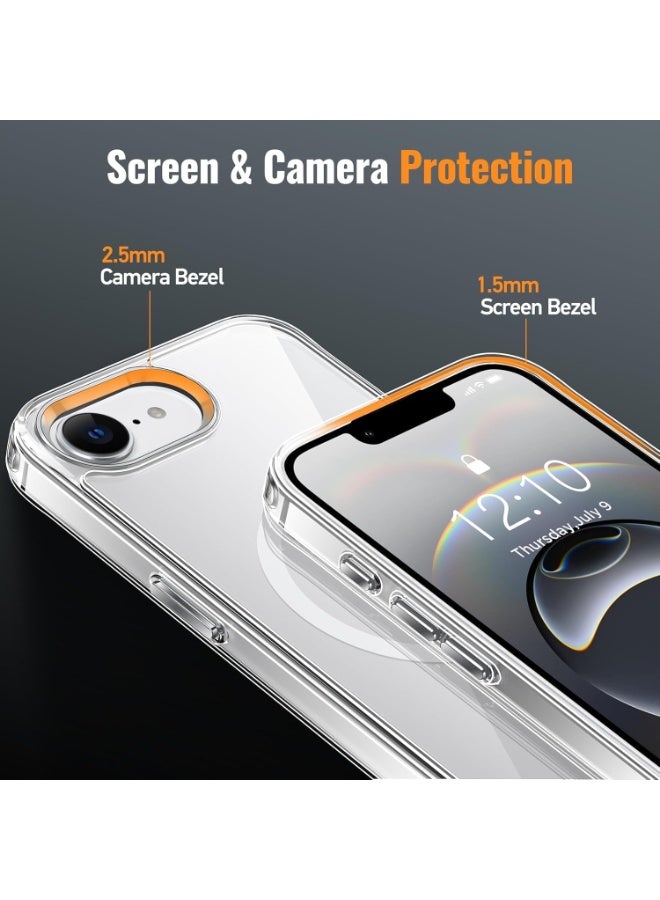 Muzz Compatible with Iphone 16e Clear Case Iphone 16e Magnetic Case Slim Transparent Flexible Shockproof Bumper Hard PC Back Phone Magnetic Case for Iphone 16E 2025 Mag safe Case - Image 3