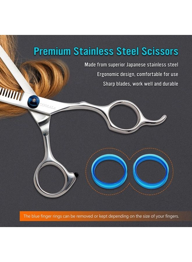 COOLALA Stainless Steel Hair Cutting Scissors Thinning Shears 6.5 Inch Professional Salon Barber Haircut Scissors Family Use for Man Woman Adults Kids - Image 5