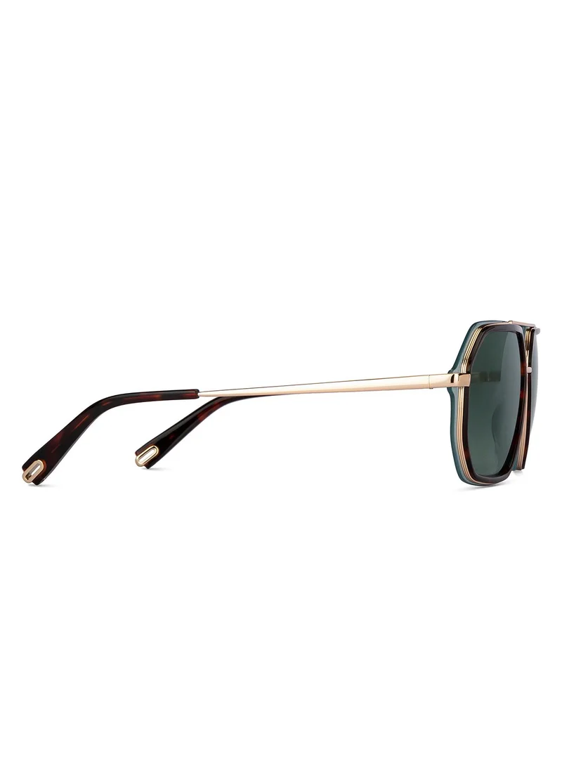 John Jacobs JJ Tints Full Rim Polarized & UV Protected Square Stylish Sunglasses S14445 - Lens Size: 58mm - Gold