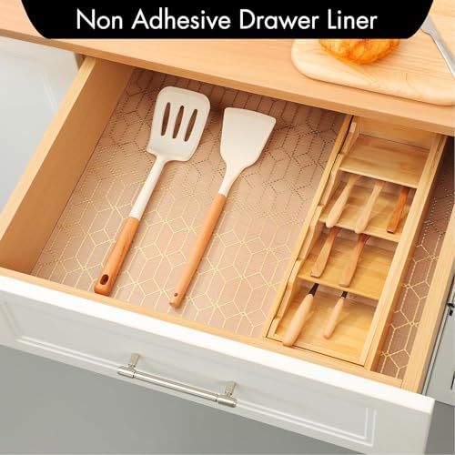 Porslin Shelf Covers for Kitchen and Wardrobe - 45cm x 5m Non-Slip Waterproof Liners for Cabinets, Drawers, Cupboards Non-Adhesive EVA Shelf Mats, Protect Surfaces, Easy to Cut and Clean - SL18 - Image 3