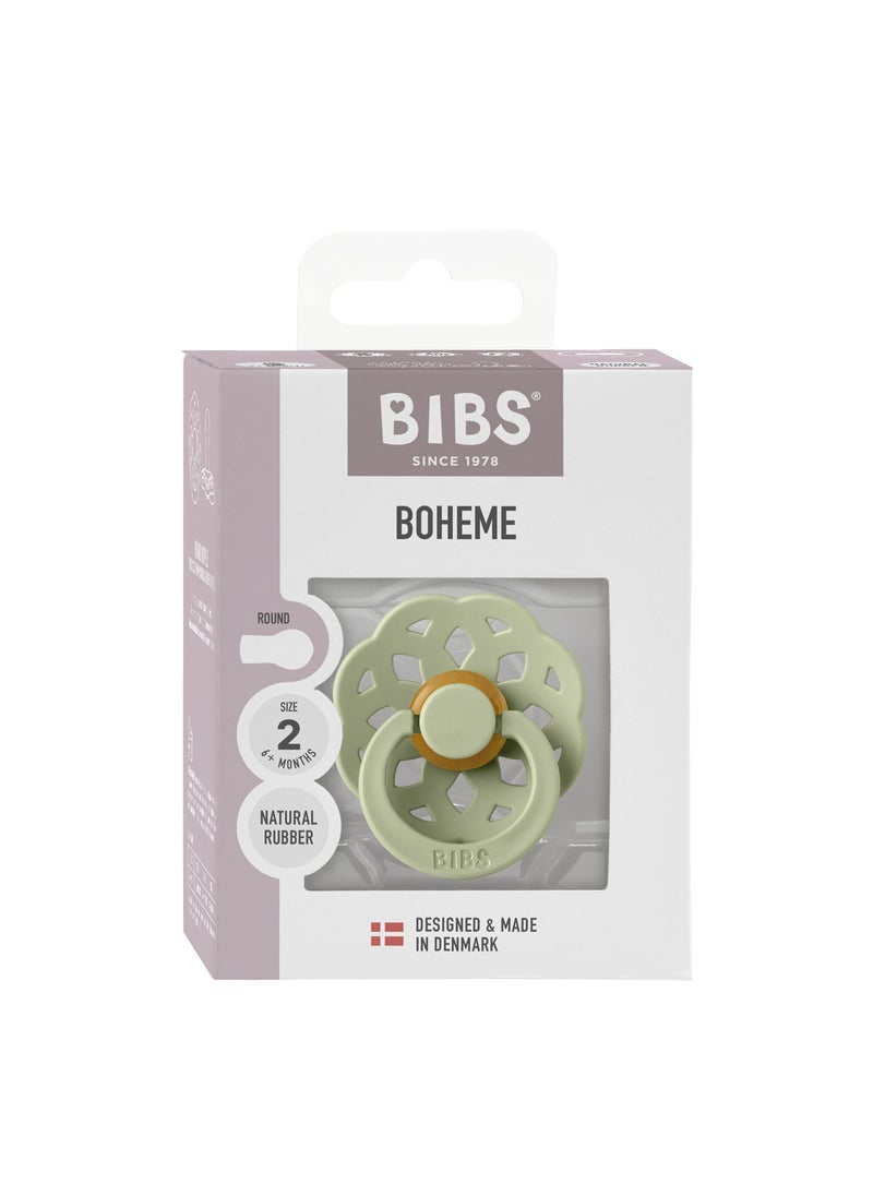 BIBS Pacifier Boheme 1 PACK Latex Size 2 Sage  - Image 3