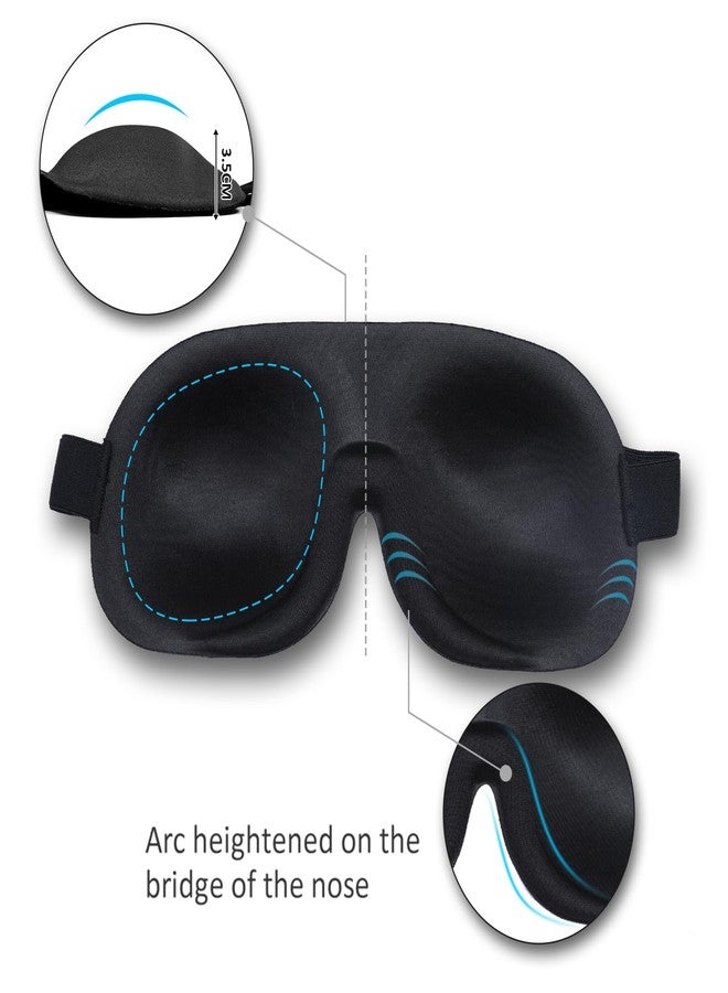 AMAZKER Sleep Mask Invisible Alar Deep Orbit 3D Eye Mask Ultra Lightweight & Comfortable Sleeping Mask for Travel, Nap, Shift Works XL Black - Image 3