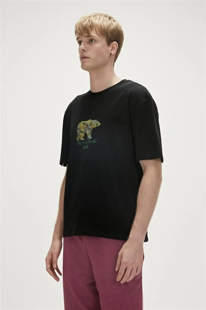 Bad Bear RE-FINGER T-SHIRT Black Men's T-Shirt 23.01.07.007-C01