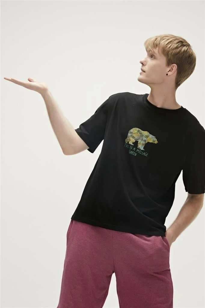 Bad Bear RE-FINGER T-SHIRT Black Men's T-Shirt 23.01.07.007-C01