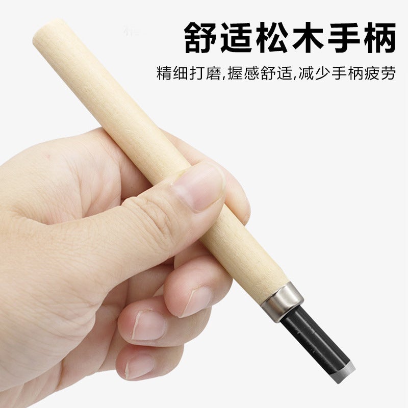 QST EXPRESS Handmade woodworking carving knife student art rubber stamp carving knife 12pc pine manganese steel wood carving suit - Image 3