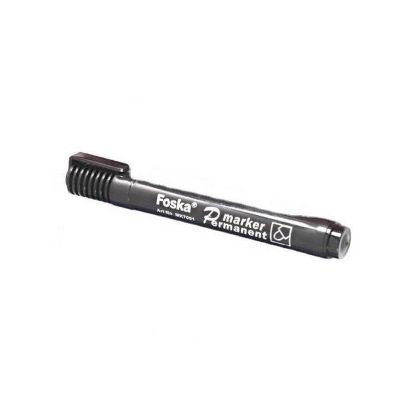 FOSKA Black Chisel Tip  Permanent Marker Pens 2mm - 12 Pack - Image 1