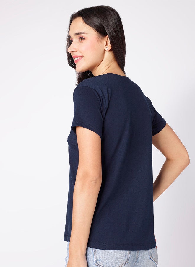beebelle Navy Blue Maternity & Feeding Top - Image 4