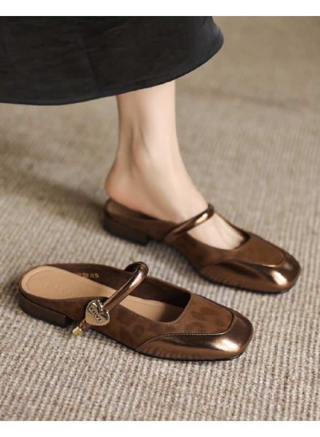 AME Fashion Design Slippers Women 2025 New Leopard Print Slip-on Mule Slippers For Outdoor Wear - Image 1