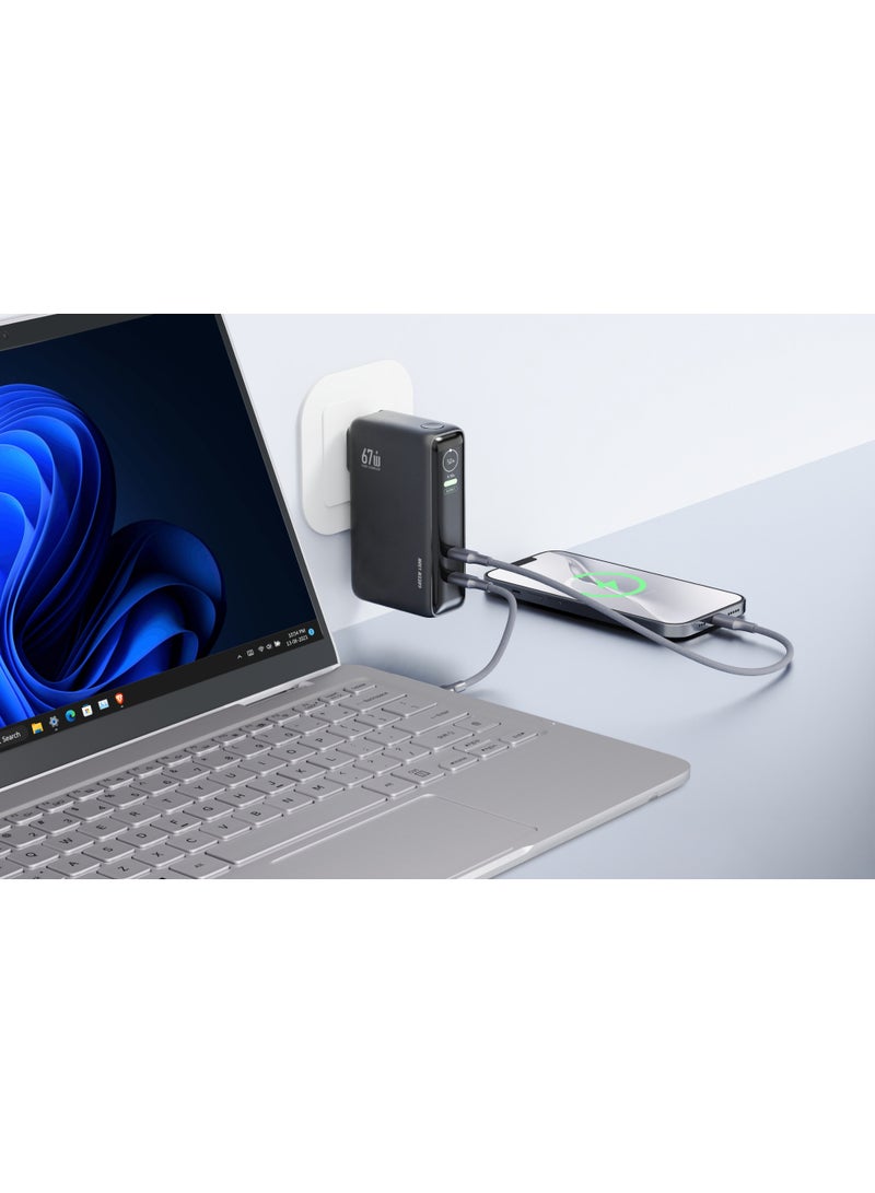 GREEN LION Energix 10000mAh Power Bank & Charger with Fast Charging / Dual USB-C Ports / Real-Time Smart Display / Wide Compatibility / Multiple Protection - Black - Image 4