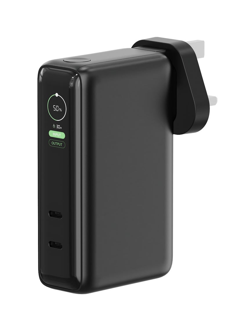 GREEN LION Energix 10000mAh Power Bank & Charger with Fast Charging / Dual USB-C Ports / Real-Time Smart Display / Wide Compatibility / Multiple Protection - Black - Image 1
