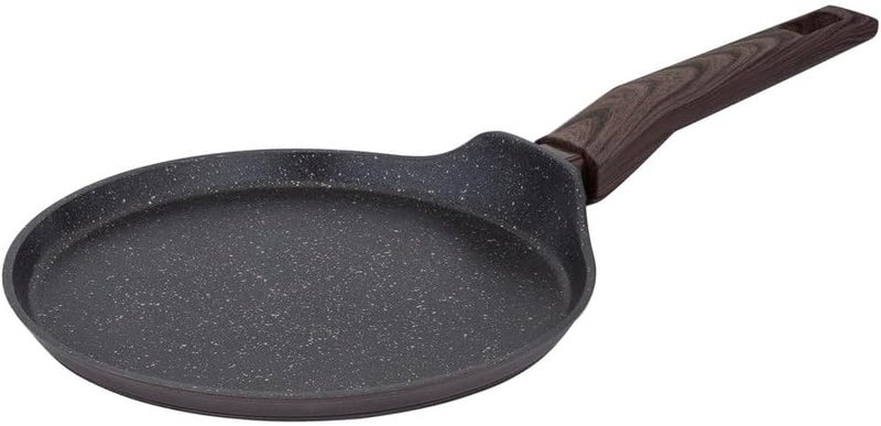 Supplier 24cm Nonstick Crepe Pan | Granite-Coated Aluminum Skillet | PFOA & PTFE Free, Lightweight Pancake Griddle with Ergonomic Wooden Handle | Perfect for Waffles, Tortillas & Flatbreads - Image 1
