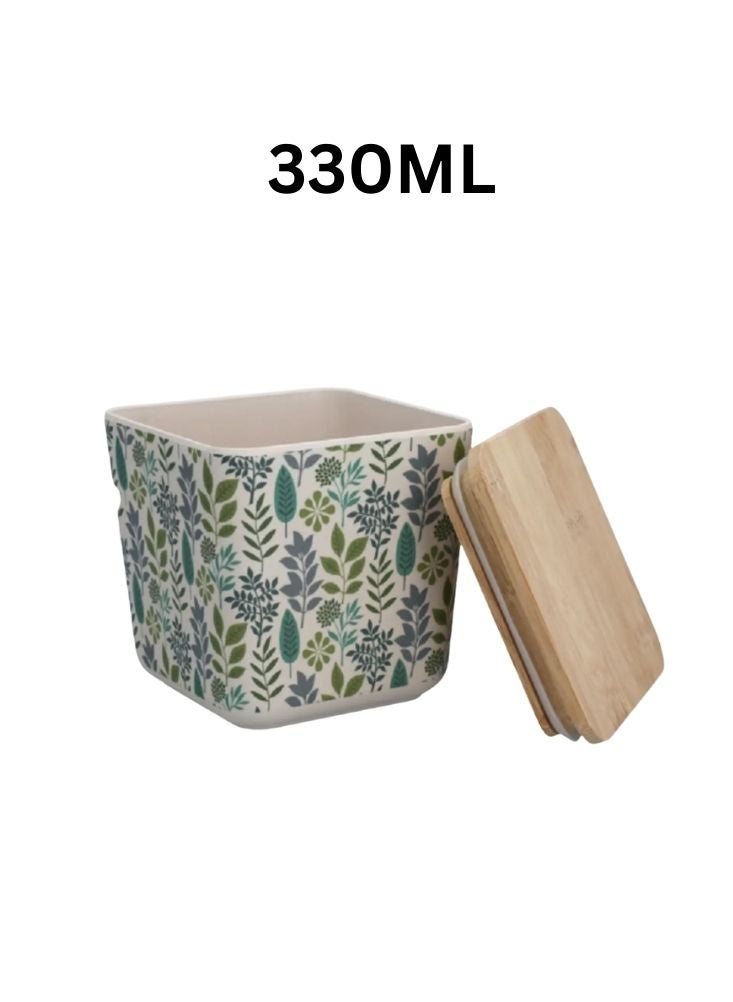 Ceramic Food Storage Container with Bamboo Lid 330ml - Image 2