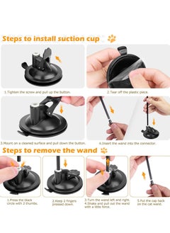 MissTiara Cats Toys Interactive for Indoor Cats Adult Kitten Toys, with Sticky Super Suction Cup Detachable 10 Pcs Cat Feather Toy 2 Wand Hanging Door Kitten Toys Feather colors assorted  - Image 4