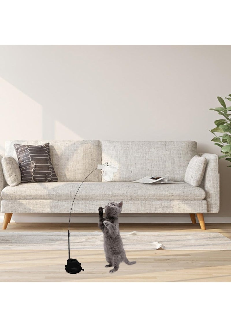 Cats Toys Interactive for Indoor Cats Adult Kitten Toys, with Sticky Super Suction Cup Detachable 10 Pcs Cat Feather Toy 2 Wand Hanging Door Kitten Toys Feather colors assorted
