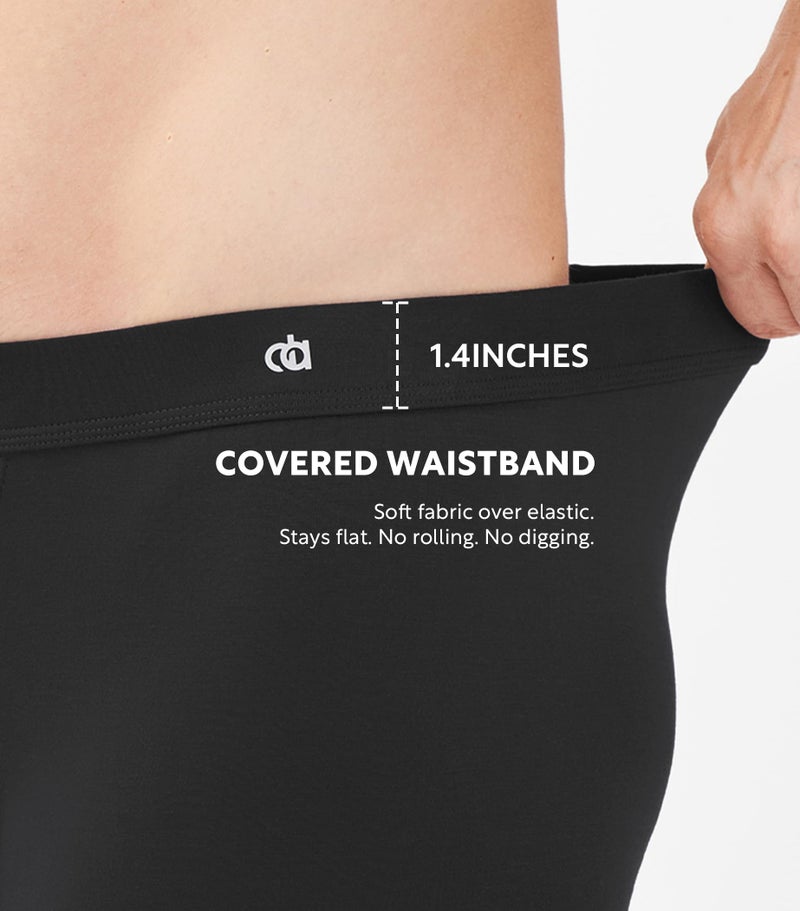 DAVID ARCHY Menâ€™s Boxer Briefs with Covered Waistband & Fly, Breathable Underwear, Moisture-Wicking, 3-Pack(M, Black*3) - Image 3