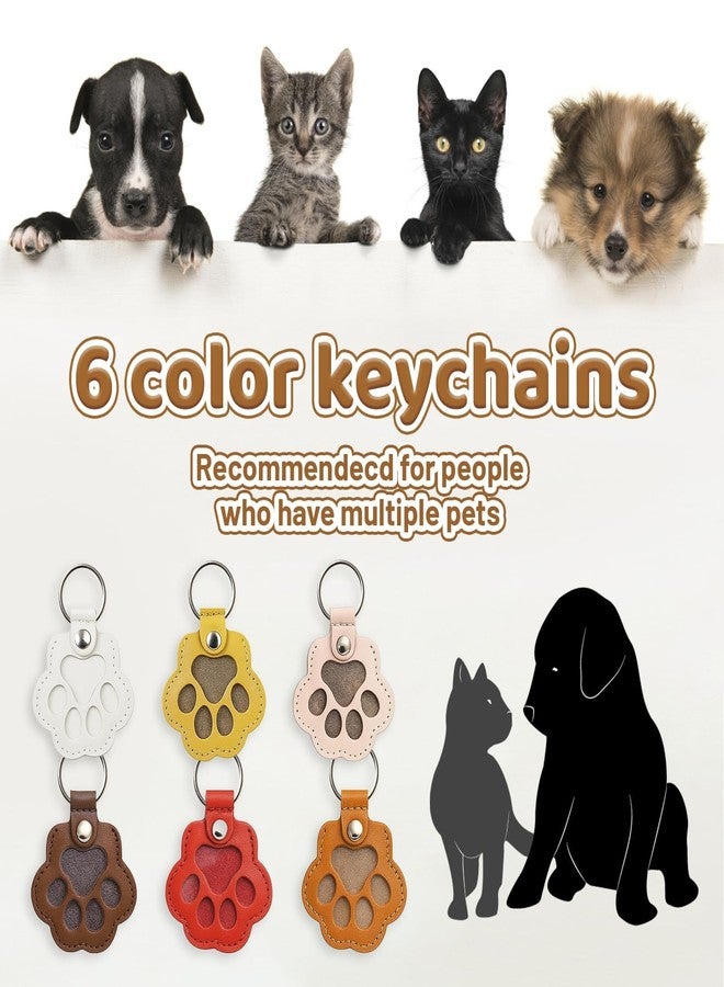CZFSWT 6 Pcs Dog Hair Keychains, Pet Paw Shaped Leather Keychain for Collecting Dog Hair, Dogs Keychains Memorial Gift for Pet Lovers,Keychain (Light Brown, Black, White, Beige, Burgundy, Gray) - Image 5