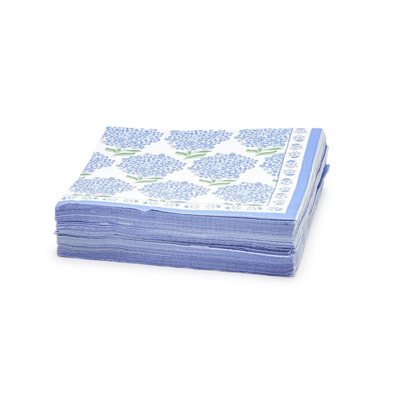 Two's Company Two's Company Hydrangea 3-Ply Paper Napkins - Elegant Floral Design Cocktail Napkin Set  20 Pack - Perfect for Special Occasions and Everyday Use - Image 1