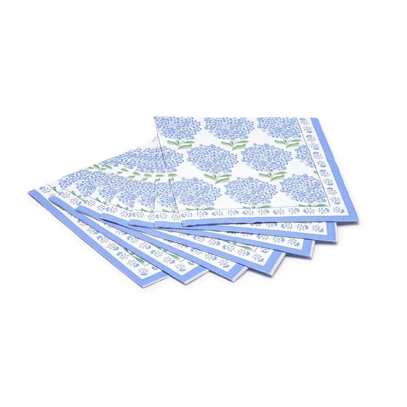 Two's Company Two's Company Hydrangea 3-Ply Paper Napkins - Elegant Floral Design Cocktail Napkin Set  20 Pack - Perfect for Special Occasions and Everyday Use - Image 2