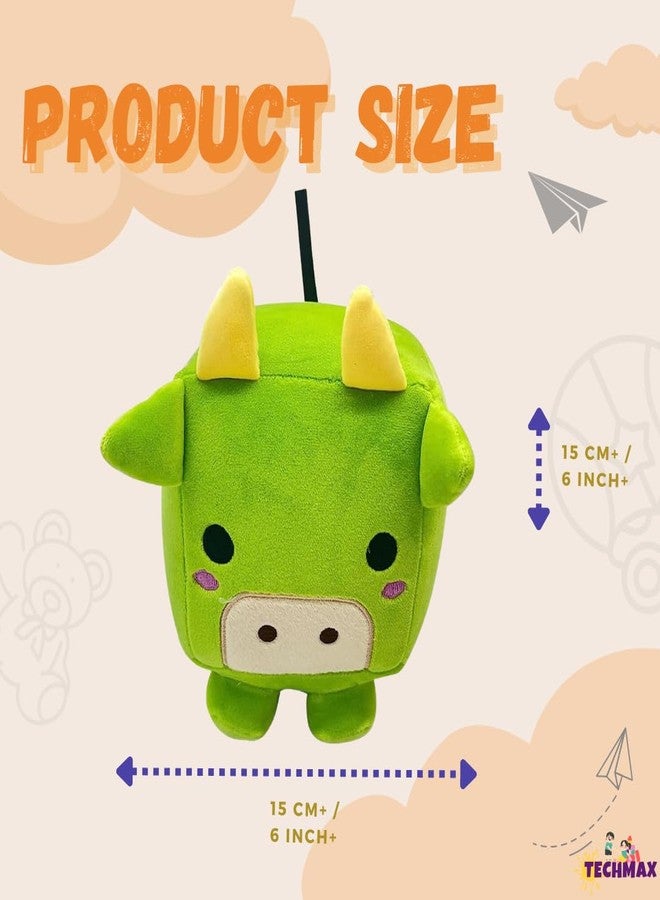 TechMax Solution Cute Square Green Pig Plush Soft Toy - Image 2