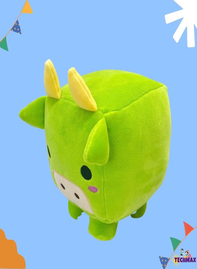 TechMax Solution Cute Square Green Pig Plush Soft Toy - Image 5