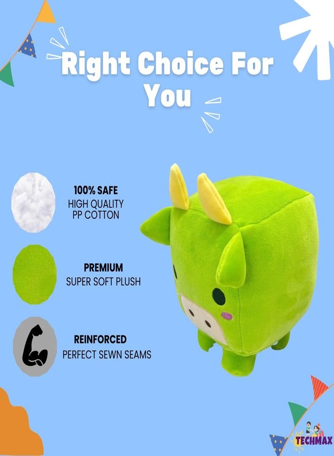 TechMax Solution Cute Square Green Pig Plush Soft Toy - Image 3