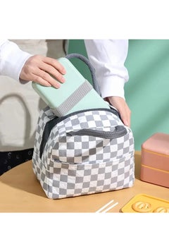 VIO Small Insulated Waterproof Lunch Bag Thermal Reusable Lunch bag For Office Work School College Travel Picnic Small Cooler Tote Bag for Men Women Boys Girls Indoor Outdoor 23 20 14CM Checkered Green  - Image 5