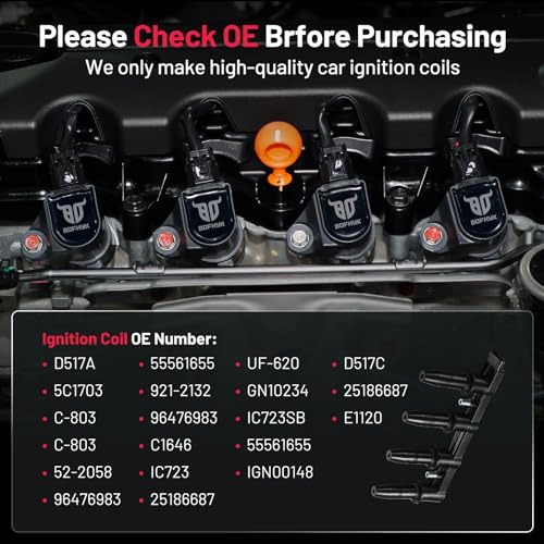 BDFHYK Ignition Coils Pack Compatible with Chevrolet Sonic Trax Cruze Limited Aveo Aveo5 Pontiac G3 Wave Suzuki Swift+ l4 1.8L Coil for UF620 D517A D517C GN10234 C803 IC723SB E1120 5C1703 Set of 1 - Image 3