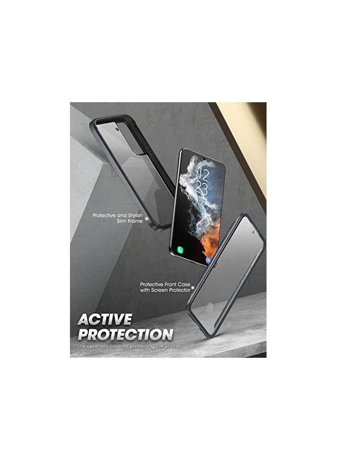 سوبكيس حافظة UB Edge Pro Series لهاتف Samsung Galaxy S22 5G (إصدار 2022)، حافظة حماية شفافة بإطار نحيف مع واقي شاشة مدمج (أسود) - Image 3
