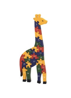 Bits and Pieces Wooden Alphabet Giraffe Puzzle Learn Abcs And 123S Colorful Large 3/4 Inch Thick Non Toxic Paint  - Image 1