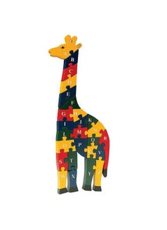 Bits and Pieces Wooden Alphabet Giraffe Puzzle Learn Abcs And 123S Colorful Large 3/4 Inch Thick Non Toxic Paint  - Image 4
