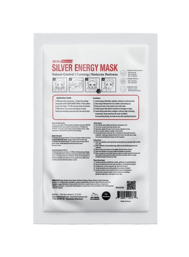 BioMiracle BioMiracle Silver Energy Mask with Sodium Hyaluronate, Ginkgo Biloba, Salicylic Acid for blemish-prone skin to purify, detoxify, revitalize skin  - Image 5