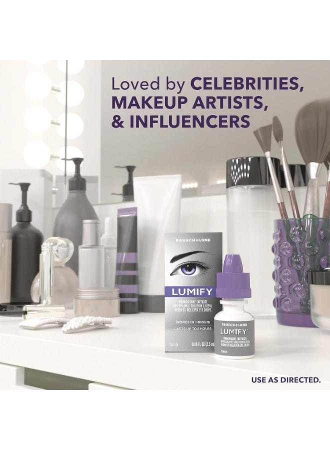 Bausch + Lomb Lumify Redness Reliever Eye Drops - Clinically Proven Redness Relief, 0.08 fl oz (2.5 mL) - Image 5