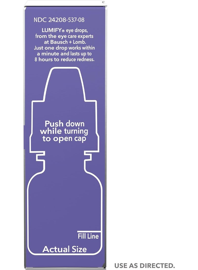 Bausch + Lomb Lumify Redness Reliever Eye Drops - Clinically Proven Redness Relief, 0.08 fl oz (2.5 mL) - Image 3