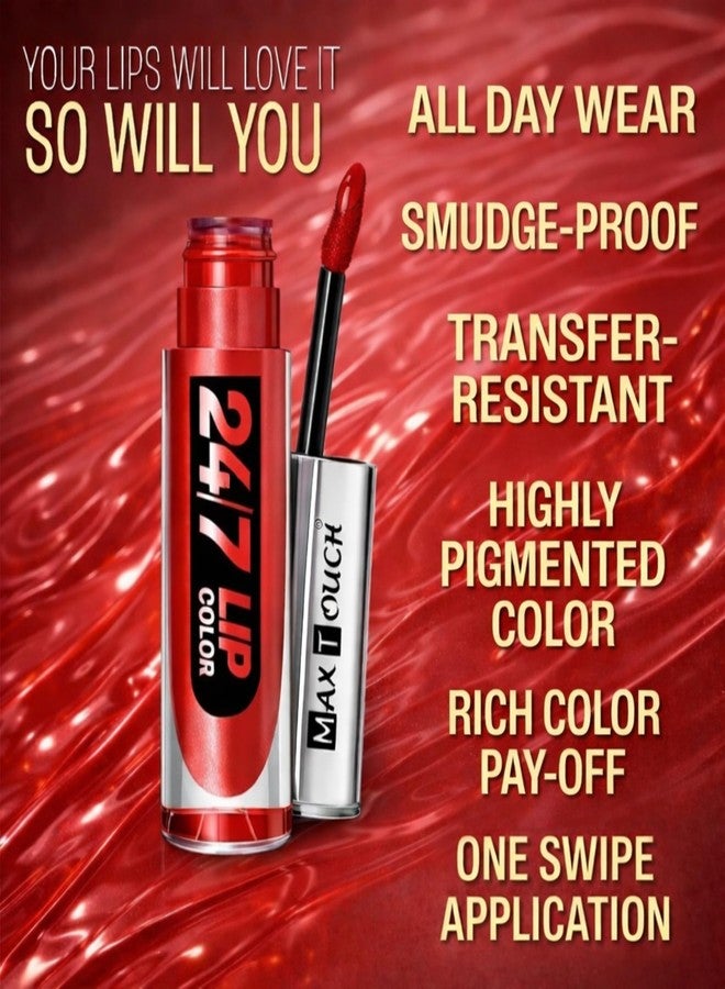 ماكس تاتش أحمر شفاه ماكس تاتش 24/7 سائل غير لامع، مقاوم للماء، لا يترك أثراً، ويدوم طويلاً. (#17) - Image 2