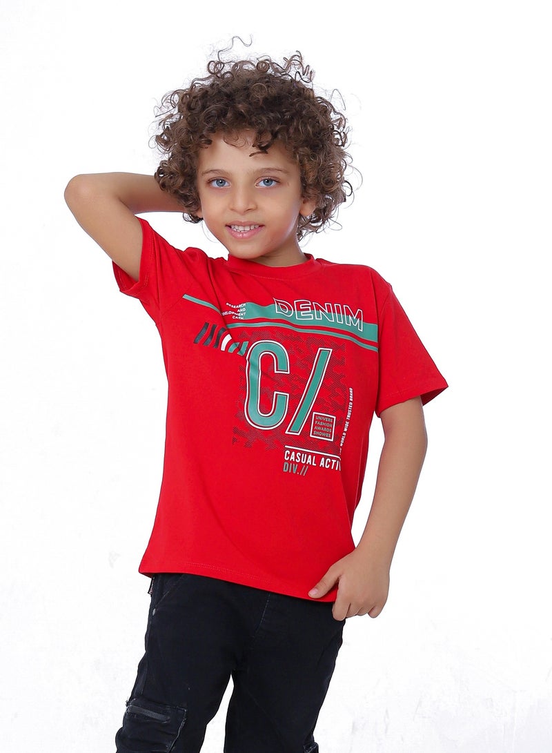 بيبو تيشيرت اولادى مطبوع نص كم - Image 2