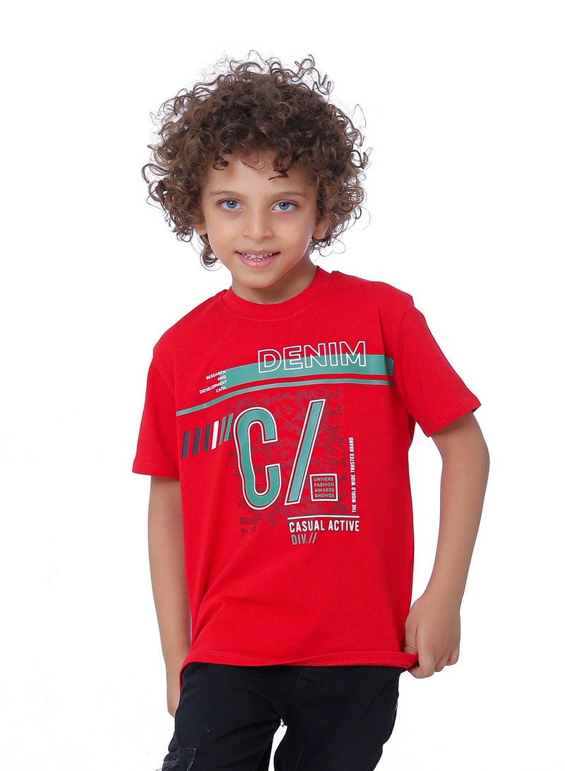 بيبو تيشيرت اولادى مطبوع نص كم - Image 3