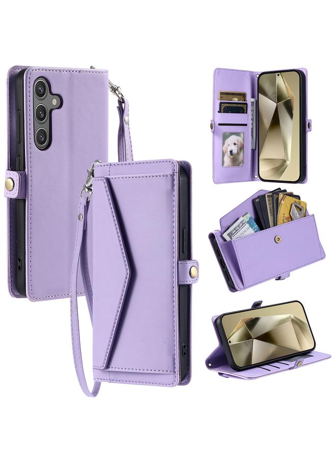 اس-توب جراب لهاتف Samsung Galaxy A34 5G، جراب جلدي متعدد الفتحات للبطاقات مع حبل تعليق - Image 1