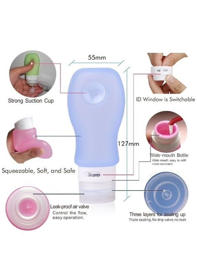 FNSHIP 4 Pack Sucker type Portable Food Grade Squeeze Silicone Liquid Travel Bottles TSA Approved For Shampoo, Conditioner, Lotion, Toiletries, Food condiment(1OZ,White+Blue+Green+Pink) - Image 2