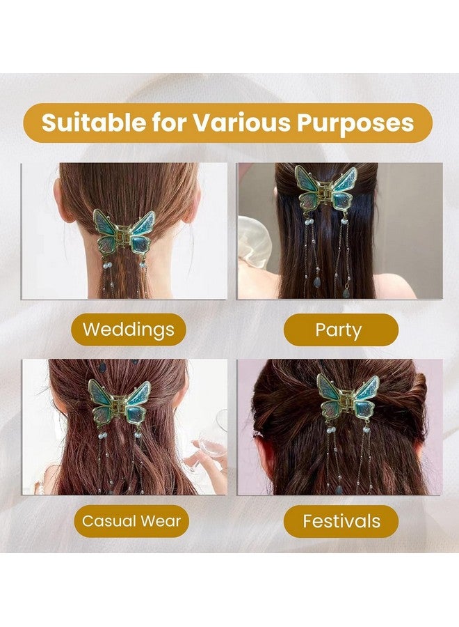 Atipriya Butterfly Claw clips for Women - 3D Butterfly clutcher Hair Style Accessories - 5.5 inch Tassle Butterfly Hair accessories for Women - Image 3