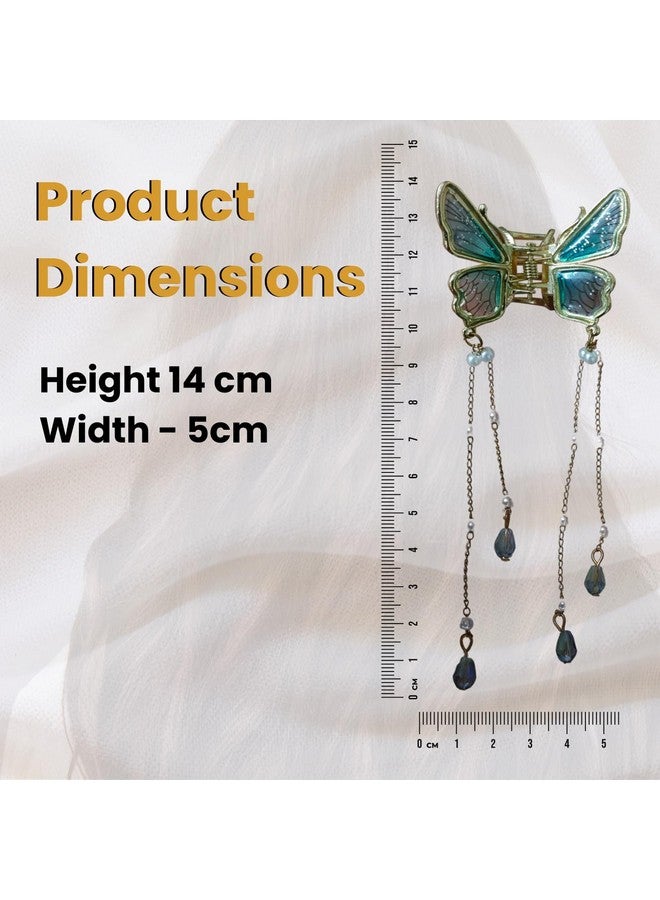 Atipriya Butterfly Claw clips for Women - 3D Butterfly clutcher Hair Style Accessories - 5.5 inch Tassle Butterfly Hair accessories for Women - Image 4