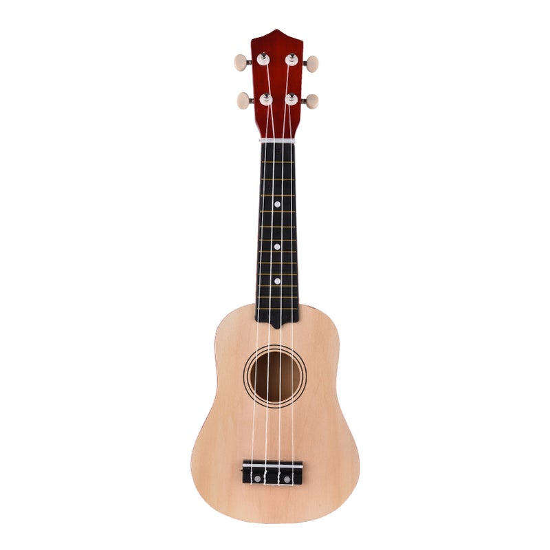 21-inch Ukulele 4 Strings Ukulele Small Guitar Bass Wooden Musical Instrument Kids Gift Beige - Image 1