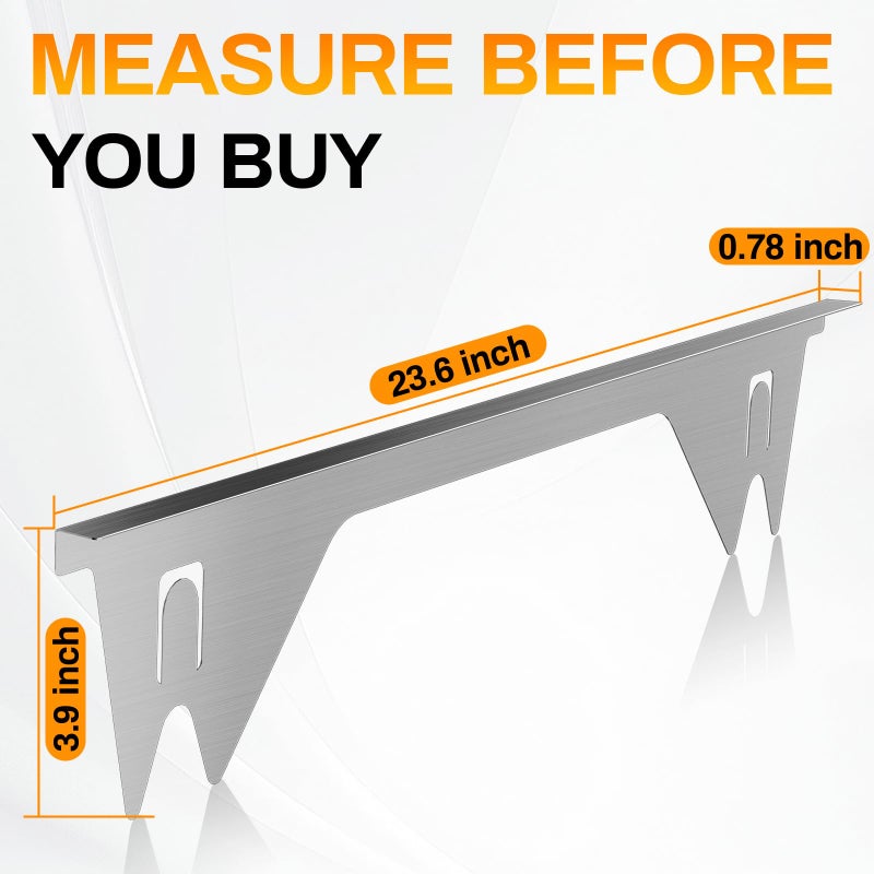 ItsNio 2PCS Stove Gap Covers Stainless Steel, Stove Gap Filler, Oven Gap Filler, Oven Side Gap Filler, Range Trim Kit, Heat Resistant and Easy to Clean, Length 23.4" Width 0.79"(Silver) - Image 3