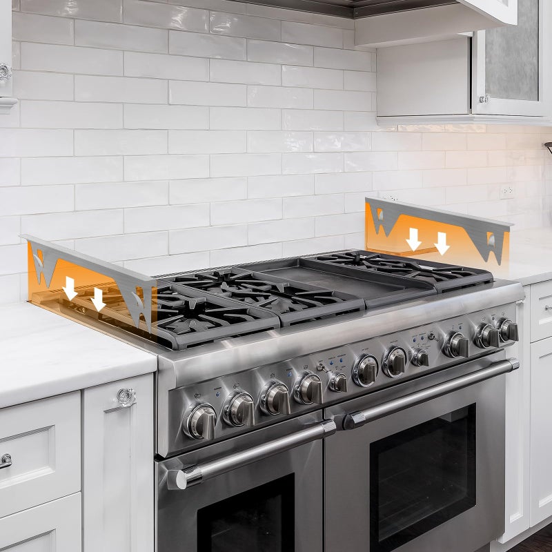 ItsNio 2PCS Stove Gap Covers Stainless Steel, Stove Gap Filler, Oven Gap Filler, Oven Side Gap Filler, Range Trim Kit, Heat Resistant and Easy to Clean, Length 23.4" Width 0.79"(Silver) - Image 2