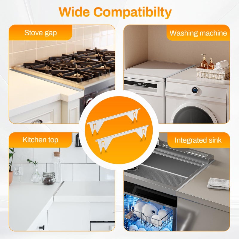 ItsNio 2PCS Stove Gap Covers Stainless Steel, Stove Gap Filler, Oven Gap Filler, Oven Side Gap Filler, Range Trim Kit, Heat Resistant and Easy to Clean, Length 23.4" Width 0.79"(Silver) - Image 5