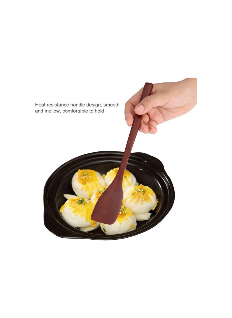 Generic - Mini Wooden Spatula, 9.7 Inch Nonstick Heat Resistant Wooden Turner Frying Spatula Cooking Baking Utensils for Nonstick Cookware Wok(Dark Red) - Image 1
