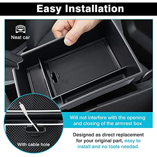 Autorder Center Console Organizer for 2020 2021 2022 2023 Hyundai Sonata Accessories Armrest Storage Box Secondary Insert Tray with 2 Color Mats - Image 5