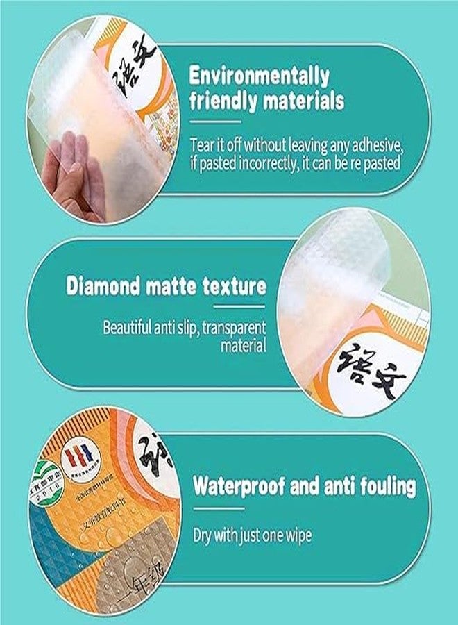FLIZZOW [30 Pcs- 3 Different Sizes -10 Each] Book Biding Cover Transparent Paper Sticker Book Cover Film,Waterproof School Textbook Protective Case Cover, Cut Self-Adhesive Book Cover Paper Sticker - Image 4