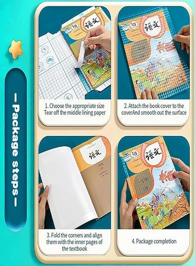 FLIZZOW [30 Pcs- 3 Different Sizes -10 Each] Book Biding Cover Transparent Paper Sticker Book Cover Film,Waterproof School Textbook Protective Case Cover, Cut Self-Adhesive Book Cover Paper Sticker - Image 5
