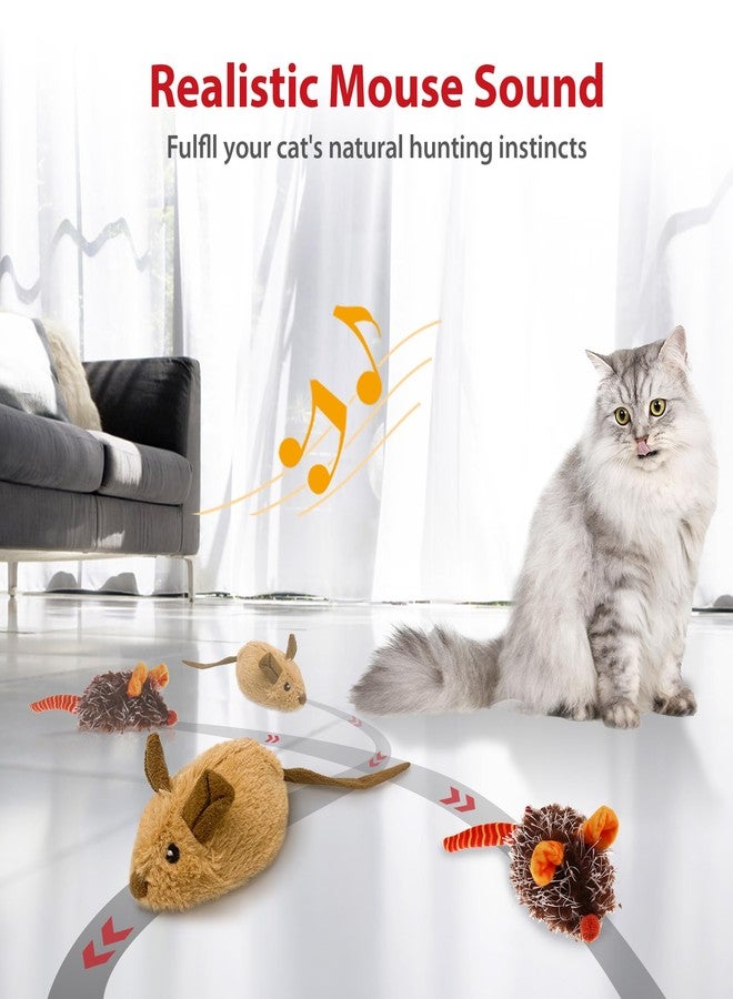 PETGEEK Gigwi Interactive Cat Toys for Indoor Cats, Automatic Electronic Moving Mouse Cat Toy with Realistic Squeaky, Kitten Toys for Hunting Play Exercise (Set) - Image 3