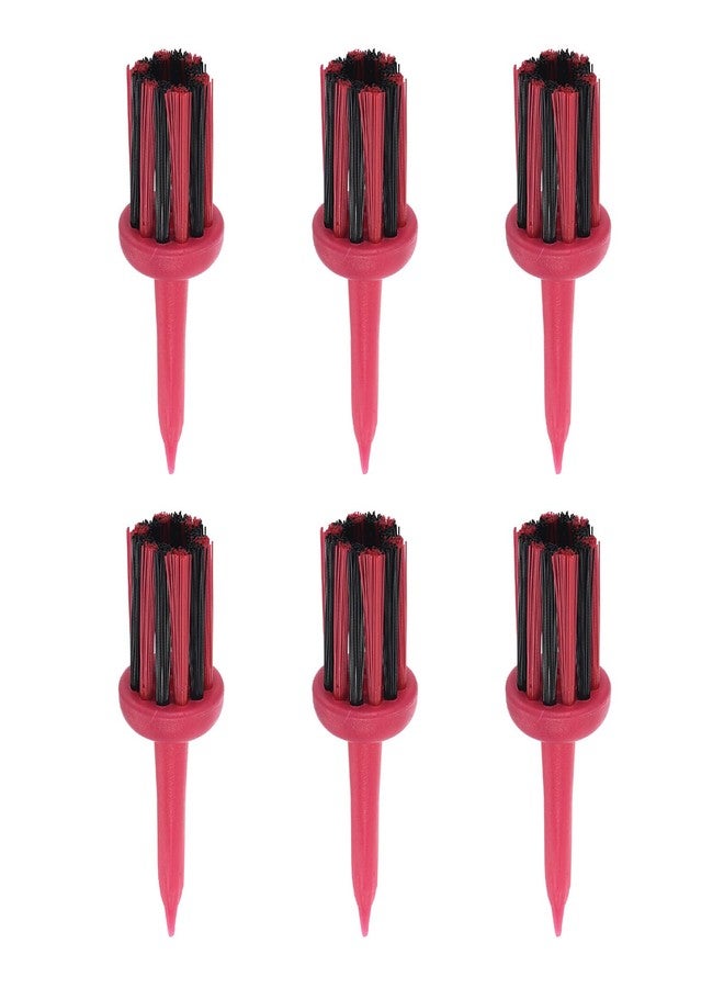 YOKIVE 6 Pcs Golf Tees Brush Type, Low Resistance Plastic Golfing Tees | Golf Accessories, Great for Golf Driver Training (Red, 2.4-Inch) - Image 1